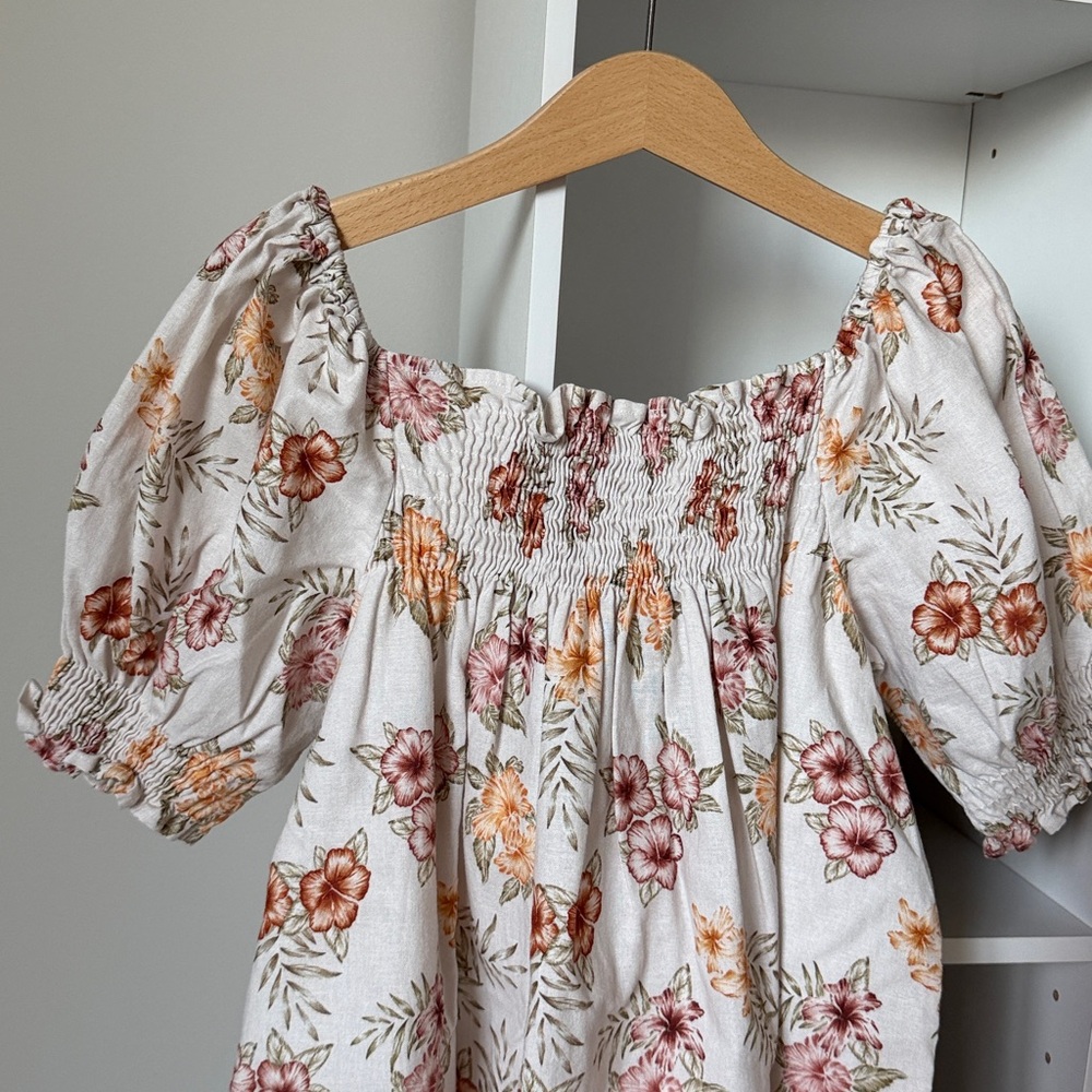 🌈 The New 🌈Society Floral Smocked Dress with Puff Sleeves 6y - Picture 5 of 11